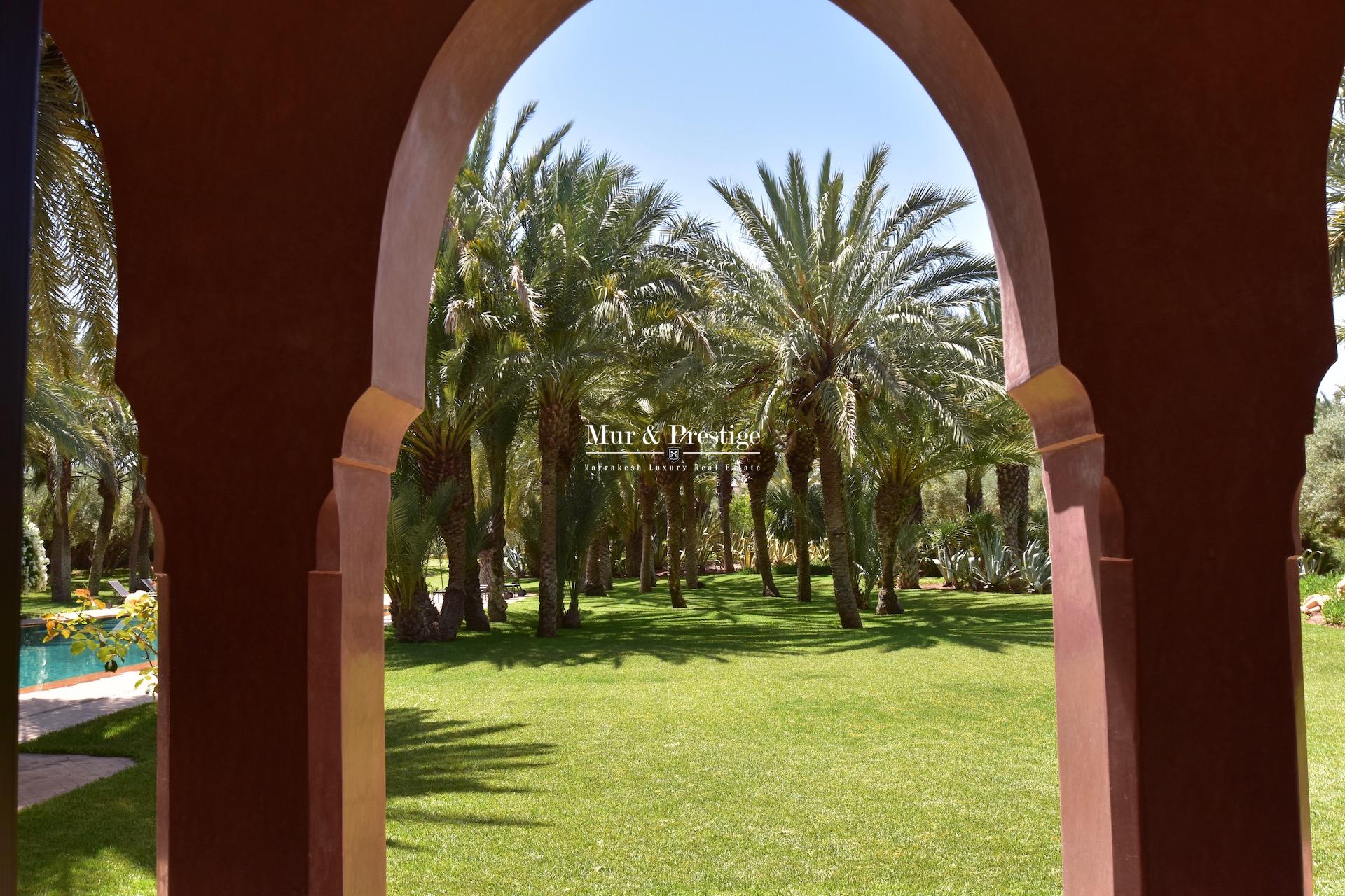 Agence Immobilière  Marrakech - Propriété en vente à la Palmeraie 