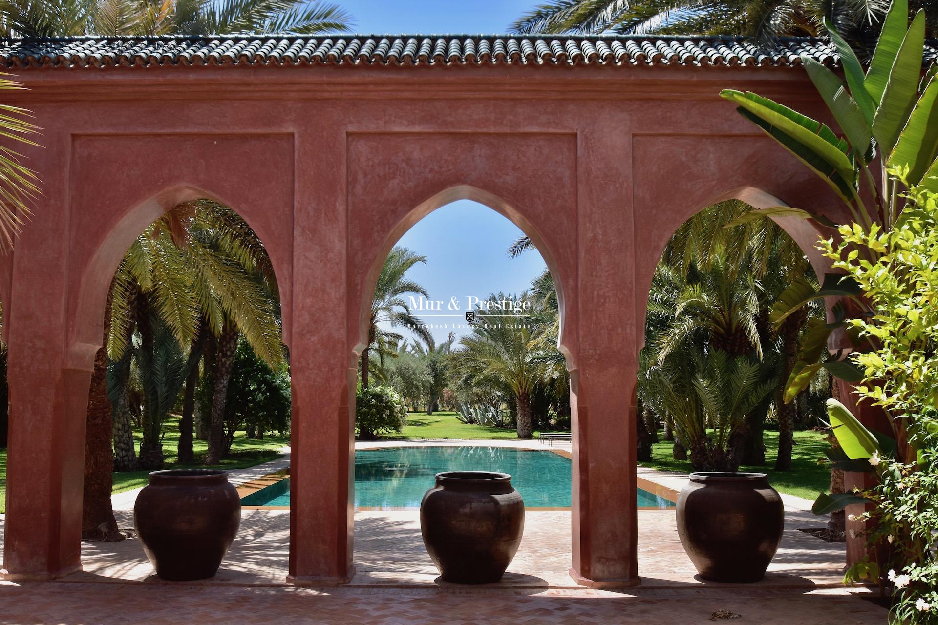 Agence Immobilière  Marrakech - Propriété en vente à la Palmeraie 